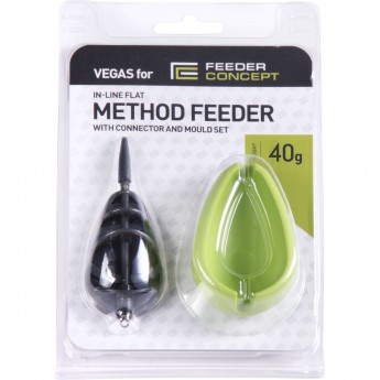 Кормушка фидерная FEEDER CONCEPT Vegas Flat METHOD 40г и уплотнитель