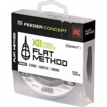 Шок-лидер плетёный FEEDER CONCEPT Flat Method х8 SHOCK LEADER Dark Green 100/025