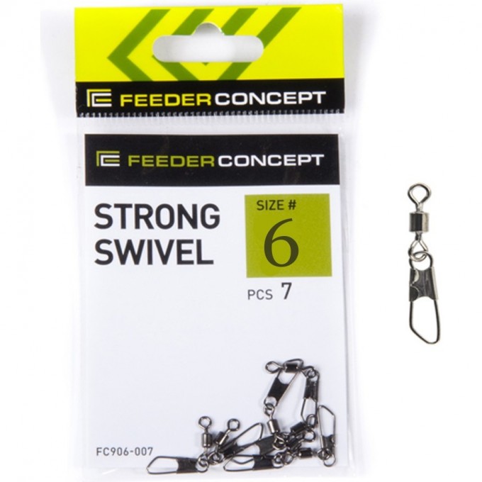 Вертлюги c застёжкой FEEDER CONCEPT Strong Swivel 006 7шт FC906-006